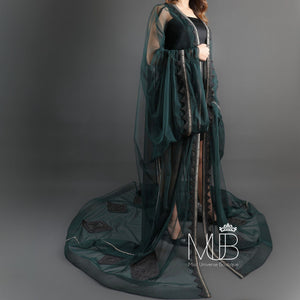 Luma Green Bisht Abaya