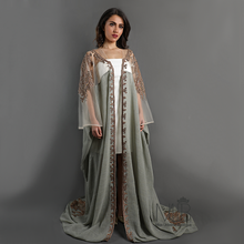 Load image into Gallery viewer, Jude Tulle Green Bisht Abaya