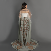 Load image into Gallery viewer, Jude Tulle Green Bisht Abaya