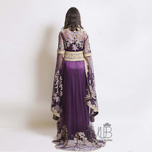 Load image into Gallery viewer, Shahid Purple Floral Kaftan