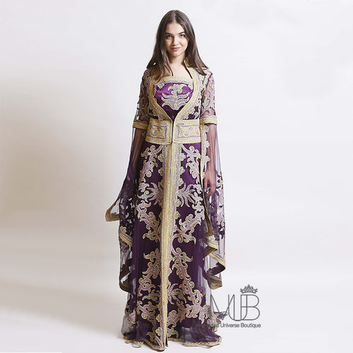 Shahid Purple Floral Kaftan