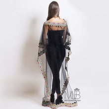 Load image into Gallery viewer, Shahla Geometric Embroidery Black Top