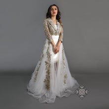 Load image into Gallery viewer, Haya Gold Tulle Jacket Dress