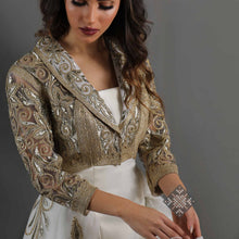 Load image into Gallery viewer, Haya Gold Tulle Jacket Dress