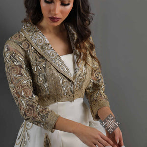 Haya Gold Tulle Jacket Dress