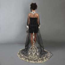 Load image into Gallery viewer, Sahar Black Gold Cape