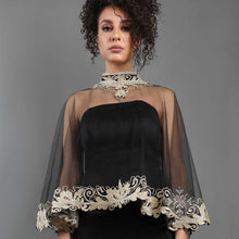 Load image into Gallery viewer, Sahar Black Gold Cape