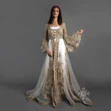 Load image into Gallery viewer, Sama Ruffle Gold Bridal Kaftan