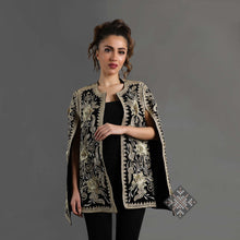 Load image into Gallery viewer, Aya Velvet Cape Jacket