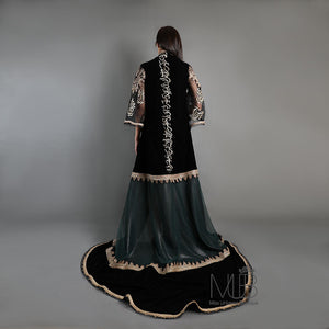 Jasmine Velvet Calligraphy Abaya