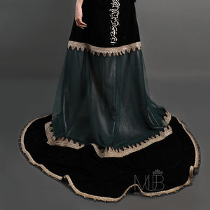 Jasmine Velvet Calligraphy Abaya