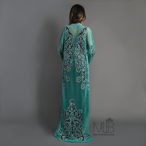 Yara Turquoise Bisht Abaya