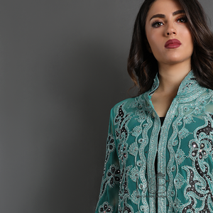 Yara Turquoise Bisht Abaya